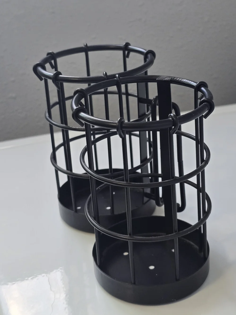 Black Metal Utensil Holder Set -